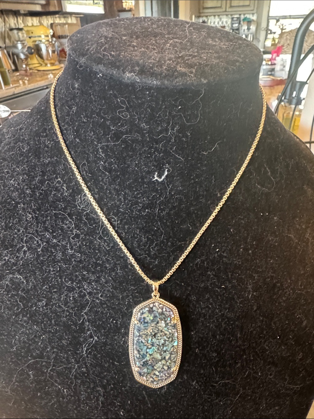 Kendra Scott Gold-Tone Abalone Mosaic Pendant Necklace